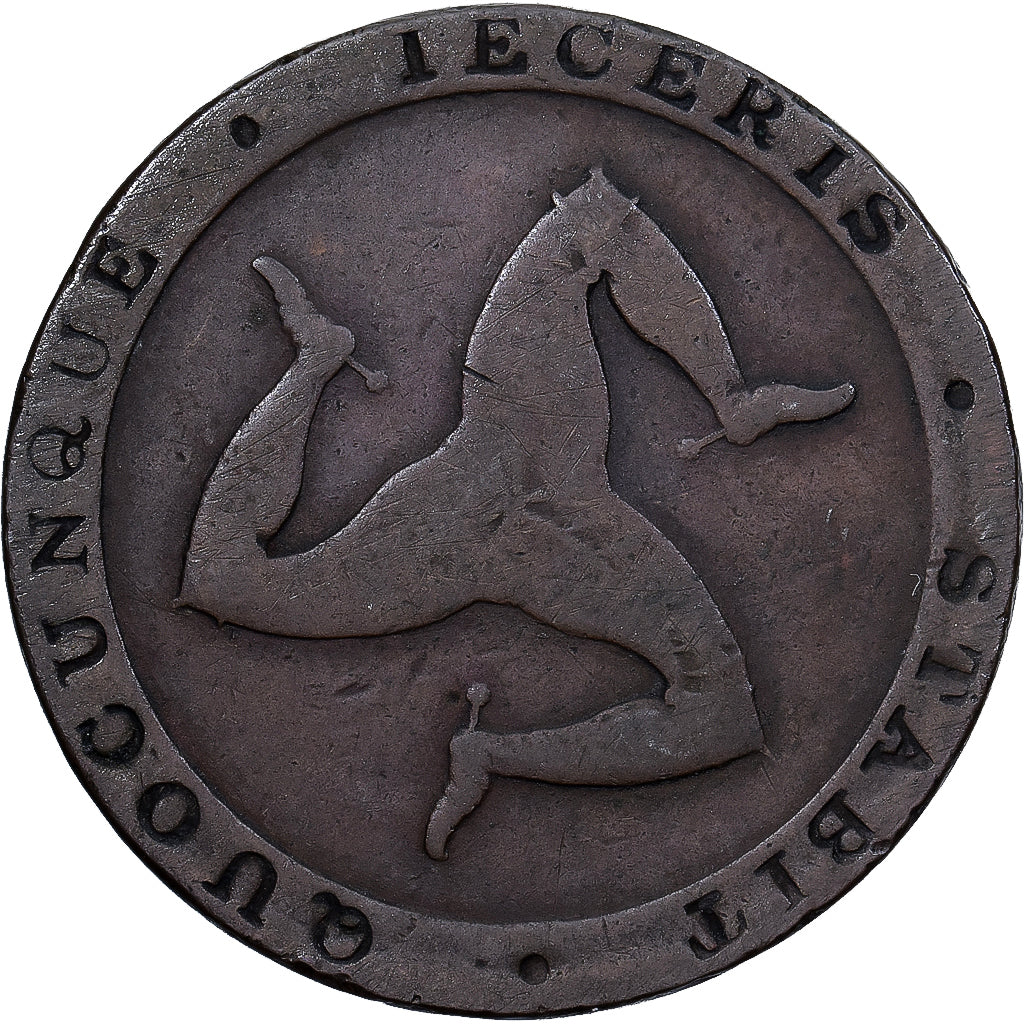 Coin, Isle of Man, 1/2 Penny, 1831, EF(40-45), Copper, KM:Tn21.1