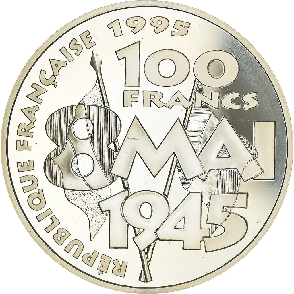 Münze, Frankreich, 8 mai 1945, 100 Francs, 1995, Proof, STGL, Silber, KM:1116.2