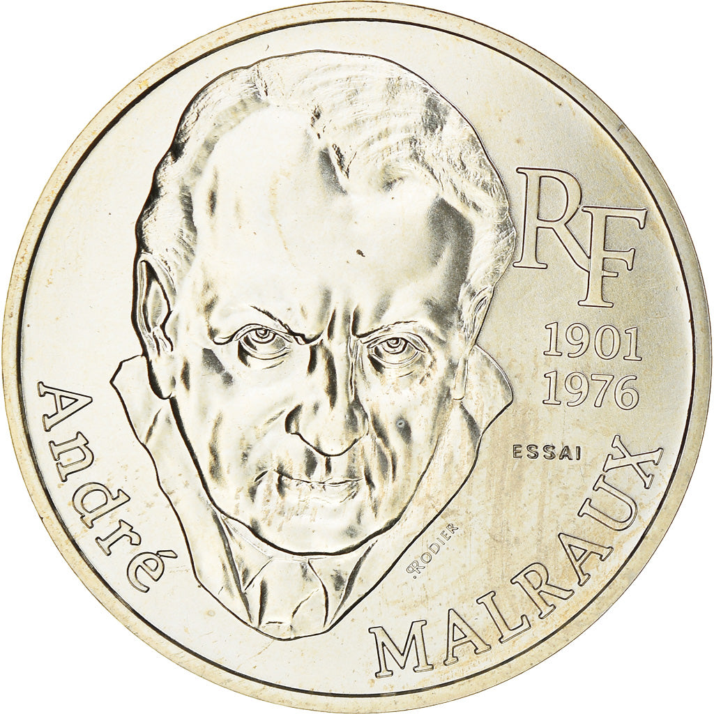 Moneta, Francia, André Malraux, 100 Francs, 1997, ESSAI, FDC, Argento