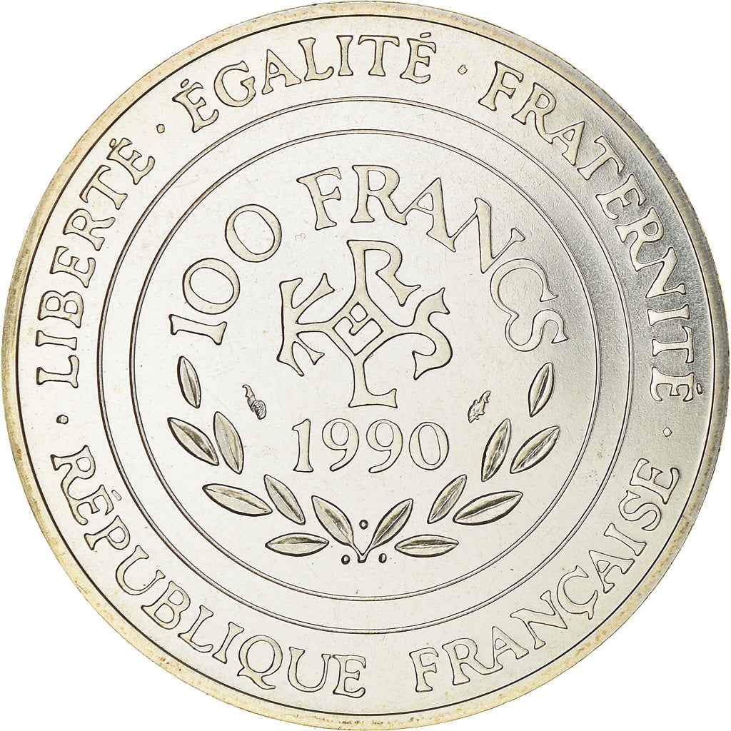 Monnaie, France, Charlemagne, 100 Francs, 1990, ESSAI, FDC, Argent