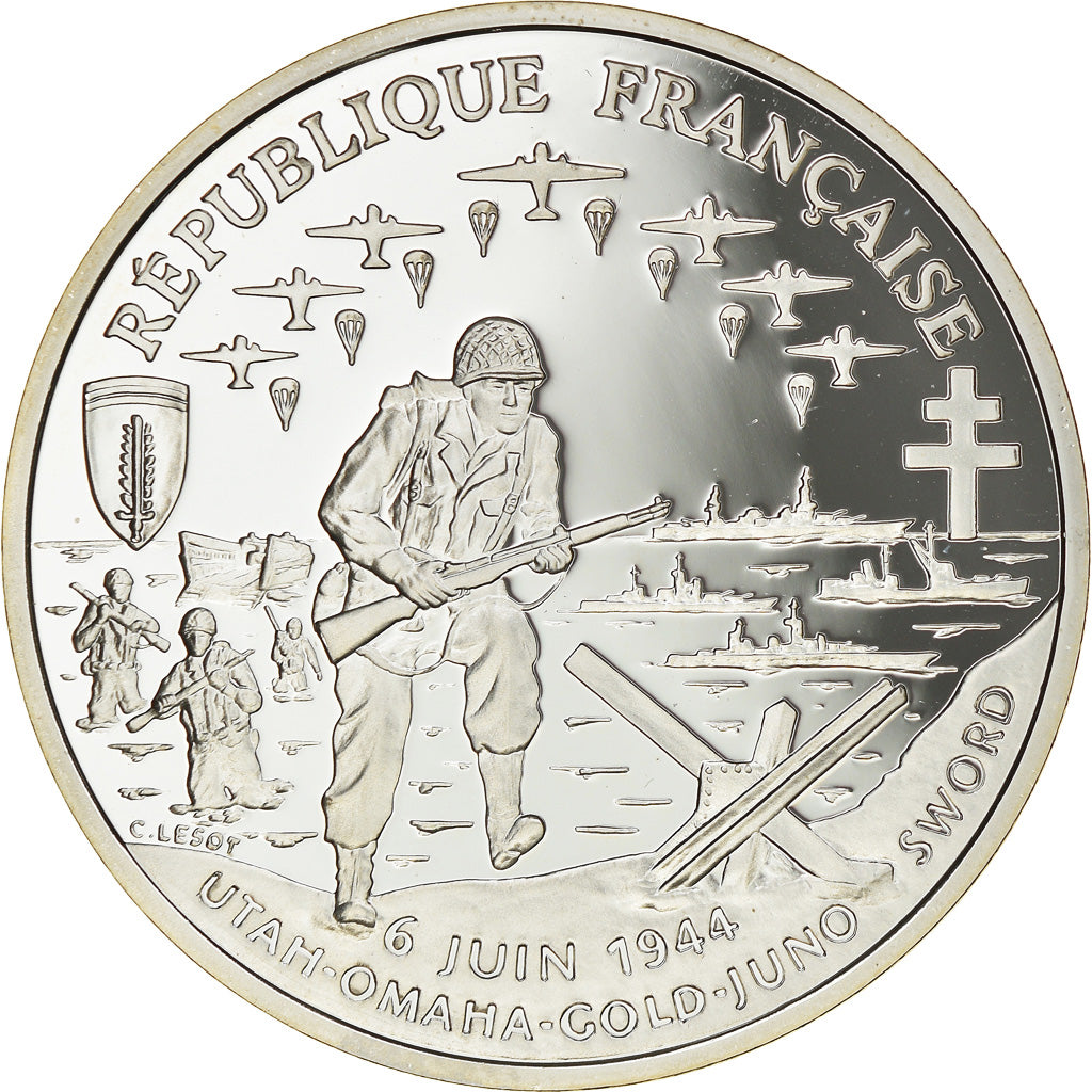 Monnaie, France, Débarquement, Franc, 1993, Paris, ESSAI, FDC, Argent