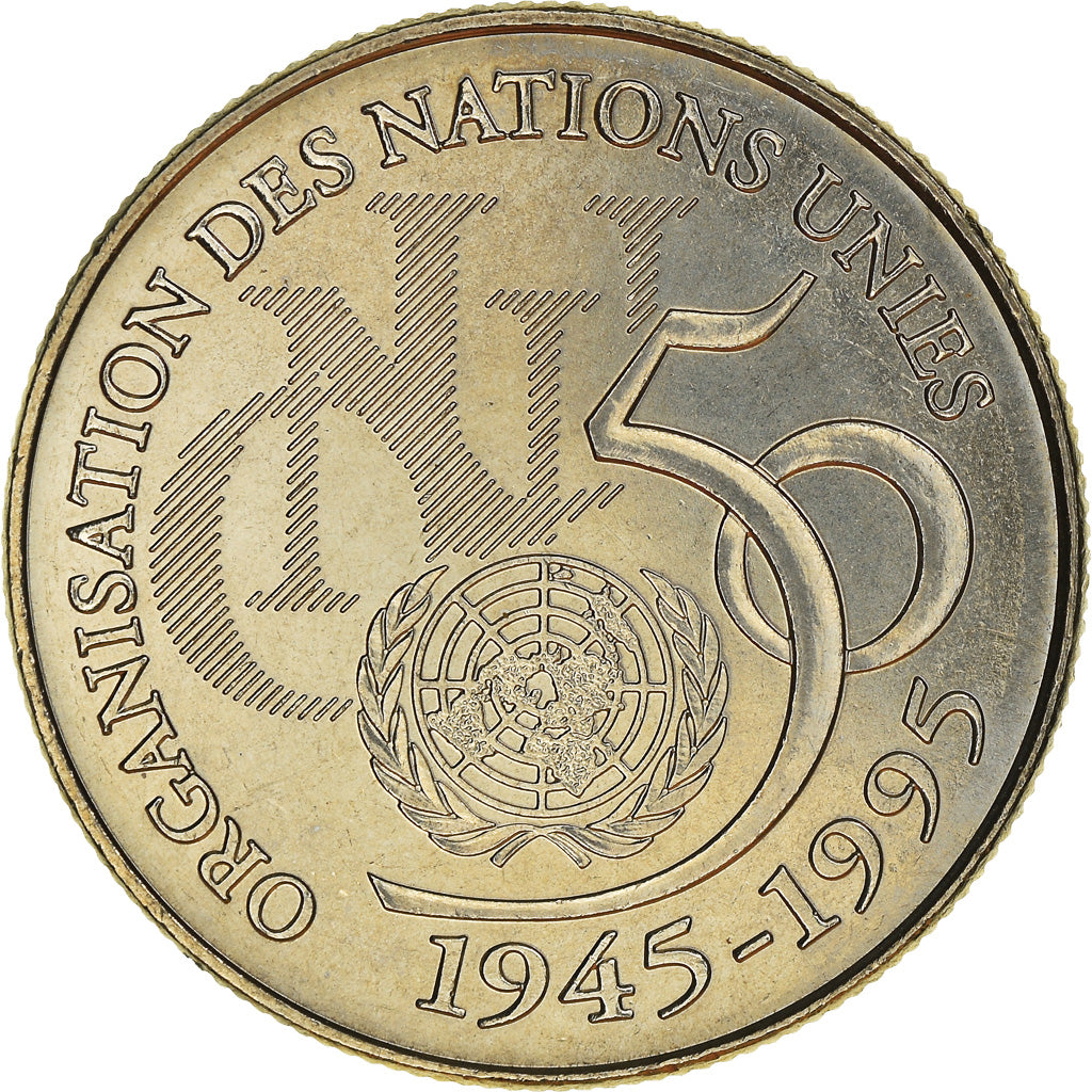 Moneda, Francia, ONU, 5 Francs, 1995, FDC, Níquel, Le Franc:345/1