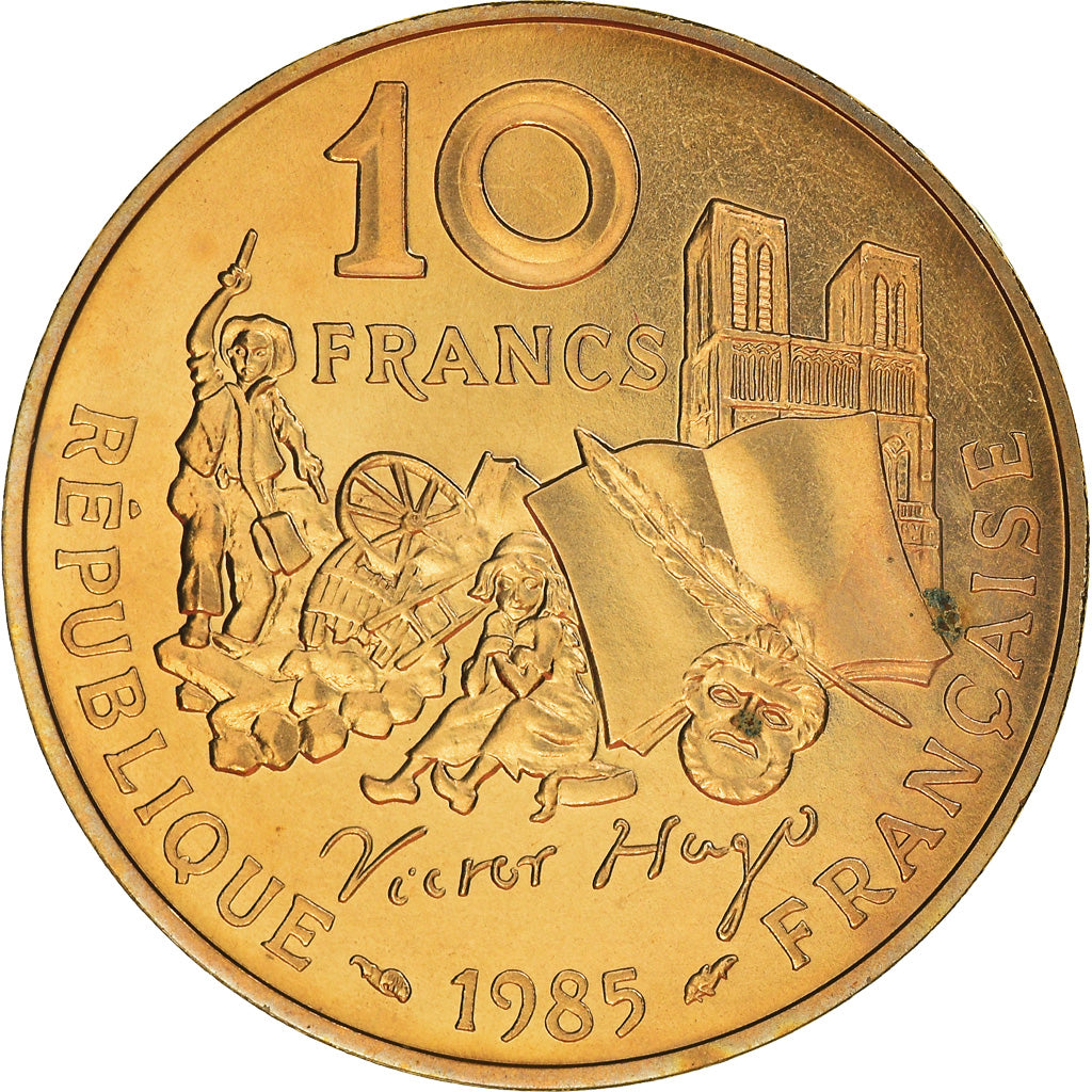 Moneda, Francia, Victor Hugo, 10 Francs, 1985, ESSAI, SC, Níquel - bronce