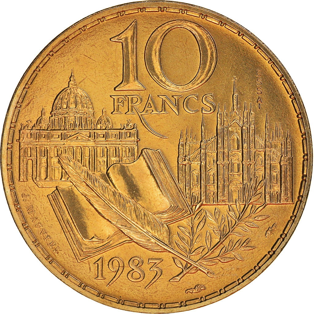 Monnaie, France, Stendhal, 10 Francs, 1983, Paris, ESSAI, SPL, Nickel-Bronze