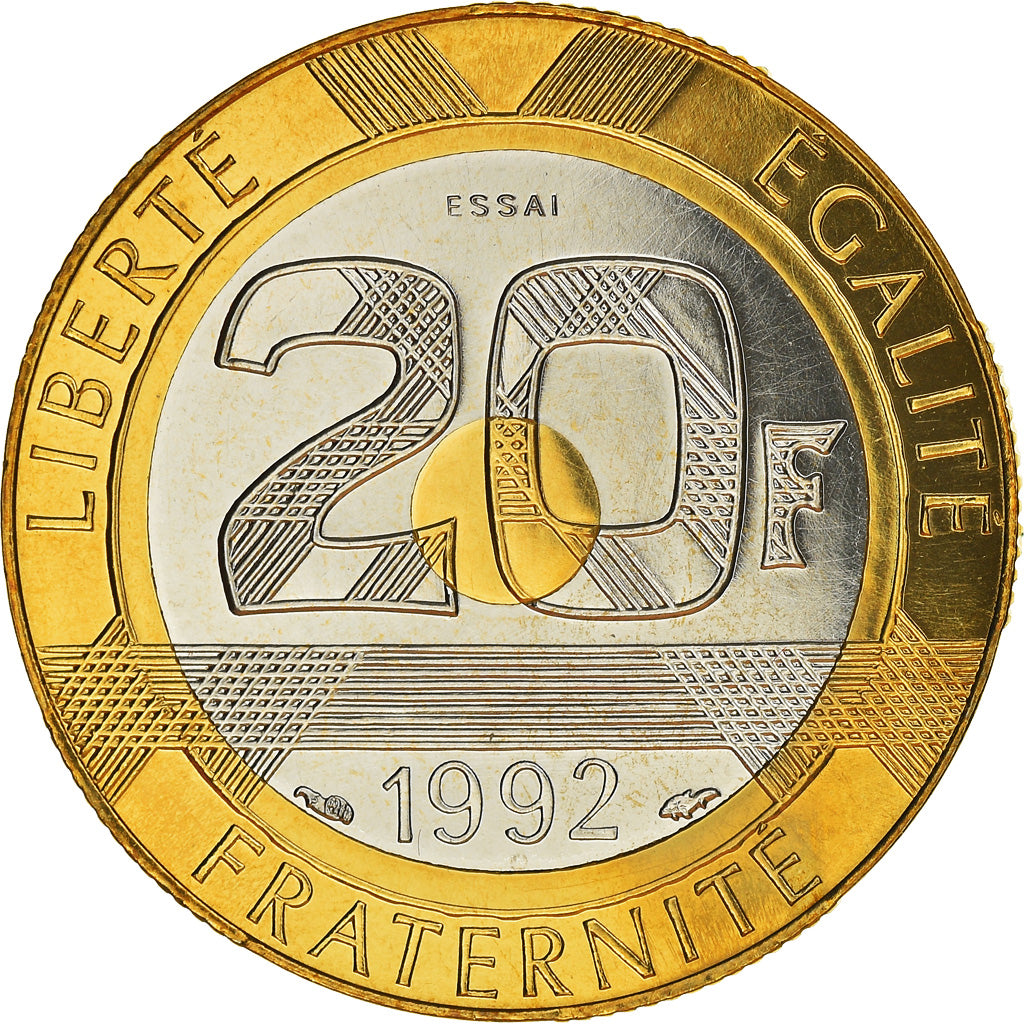 Monnaie, France, Mont Saint Michel, 20 Francs, 1992, ESSAI, FDC, Tri-Metallic