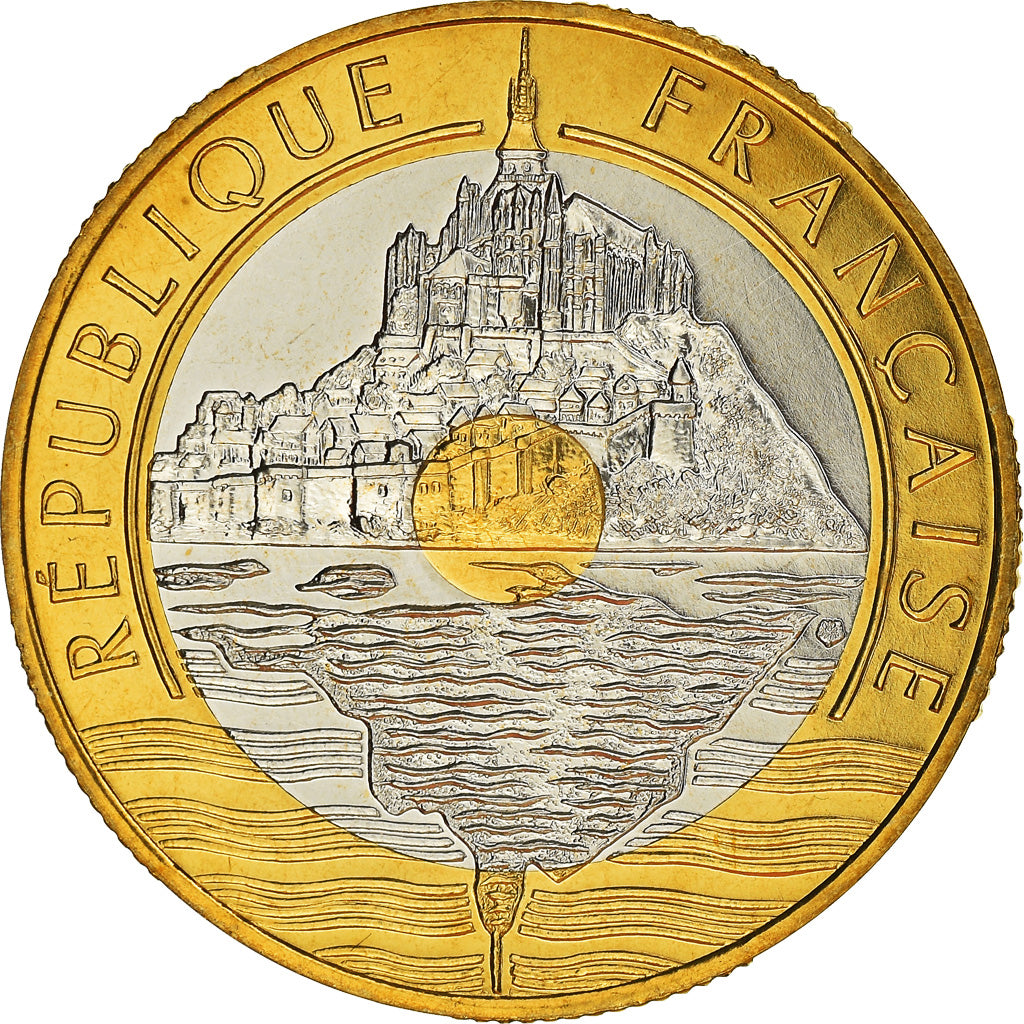 Munten, Frankrijk, Mont Saint Michel, 20 Francs, 1992, ESSAI, FDC, Tri-Metallic