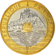 Monnaie, France, Mont Saint Michel, 20 Francs, 1992, ESSAI, FDC, Tri-Metallic