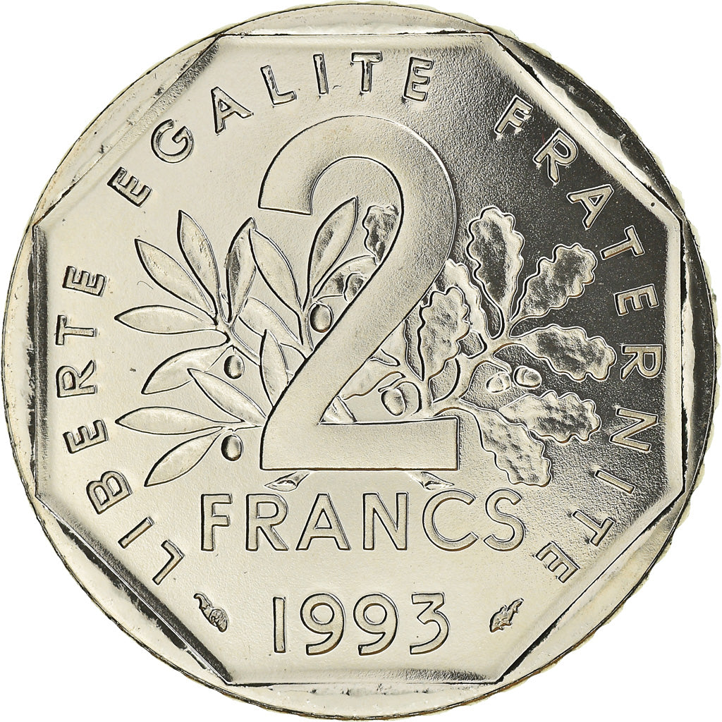 Moeda, França, Jean Moulin, 2 Francs, 1993, ENSAIO, MS(65-70), Níquel