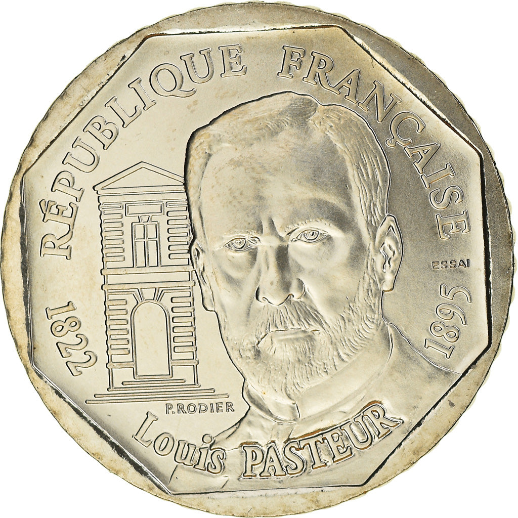 Coin, France, Pasteur, 2 Francs, 1995, Pessac, ESSAI, MS(65-70), Nickel