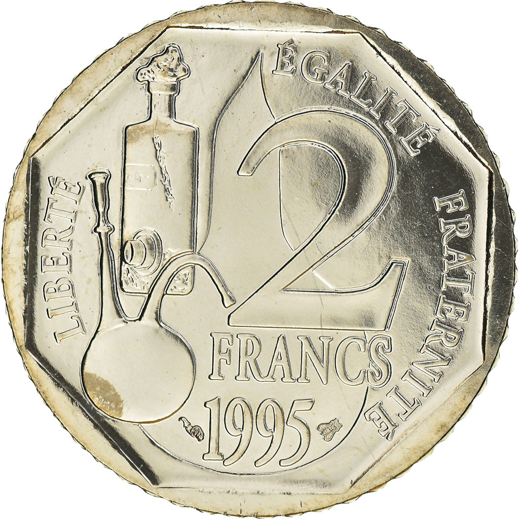 Coin, France, Pasteur, 2 Francs, 1995, Pessac, ESSAI, MS(64), Nickel, KM:1119