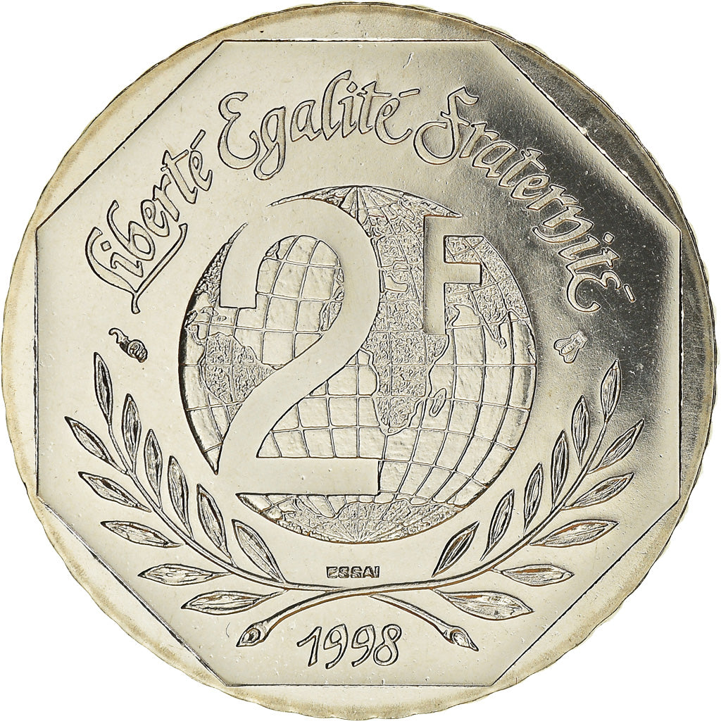 Moneda, Francia, 2 Francs, 1998, Paris, ESSAI, FDC, Níquel, Gadoury:551
