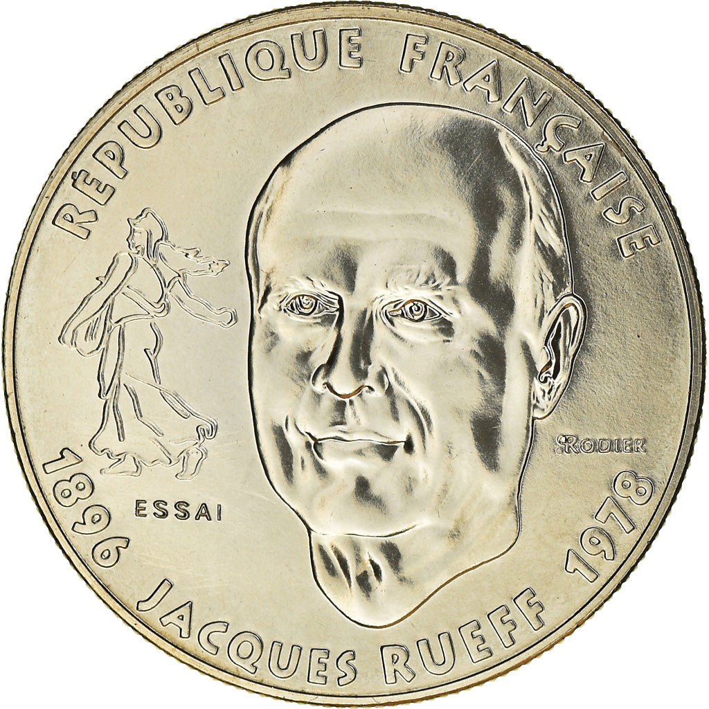 Coin, France, Jacques Rueff, 1 Franc, 1996, Paris, ESSAI, MS(63), Nickel