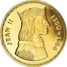Francia, medaglia, Les Rois de France, Jean II, History, Proof, FDC, Vermeil