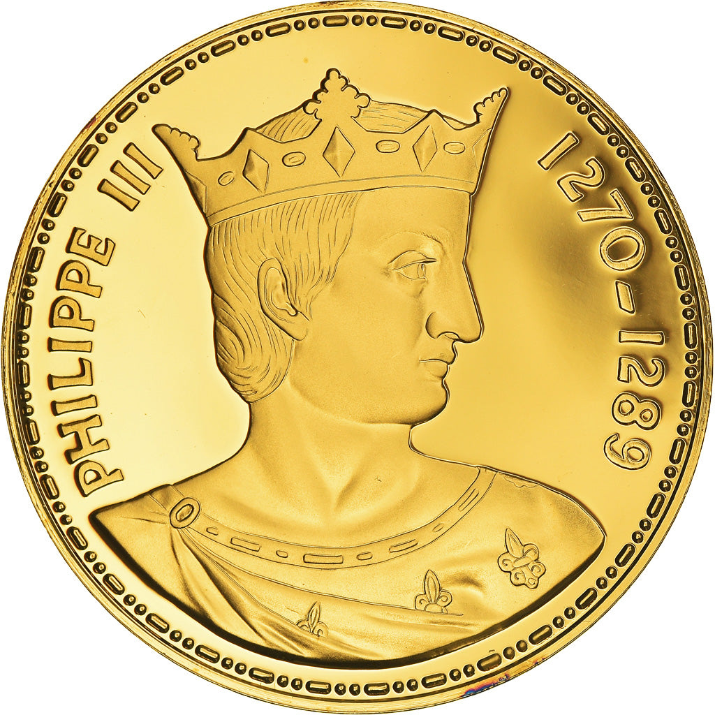 France, Medal, Les Rois de France, Philippe III, History, Proof, MS(65-70)