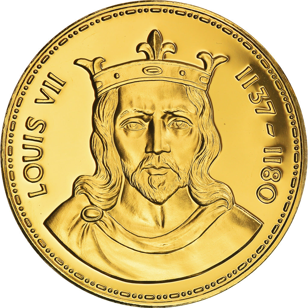 France, Médaille, Les Rois de France, Louis VII, History, Proof, FDC, Vermeil