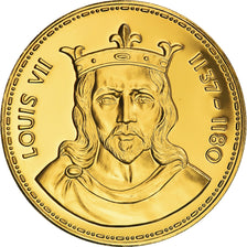 France, Médaille, Les Rois de France, Louis VII, History, Proof, FDC, Vermeil