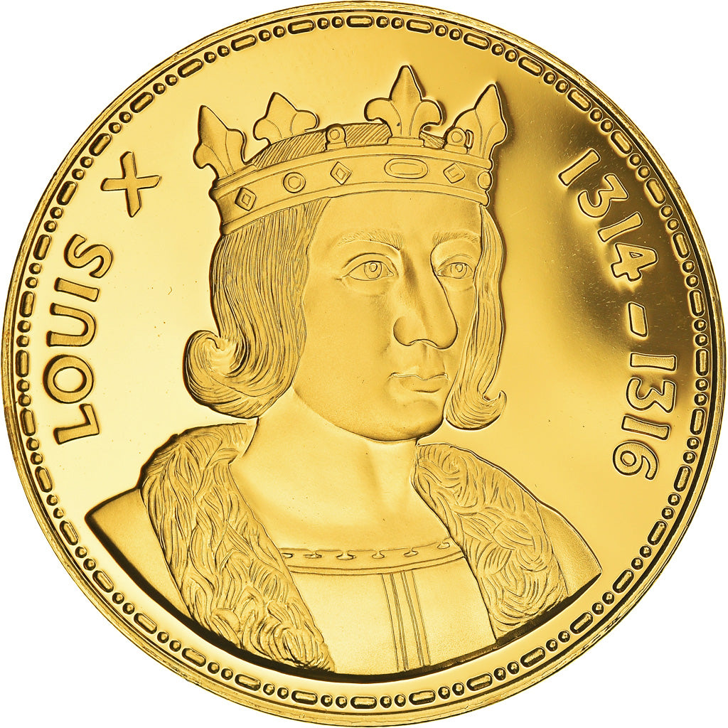 Frankrijk, Medaille, Les Rois de France, Louis X, History, Proof, FDC, Vermeil