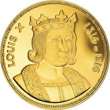 Frankrijk, Medaille, Les Rois de France, Louis X, History, Proof, FDC, Vermeil