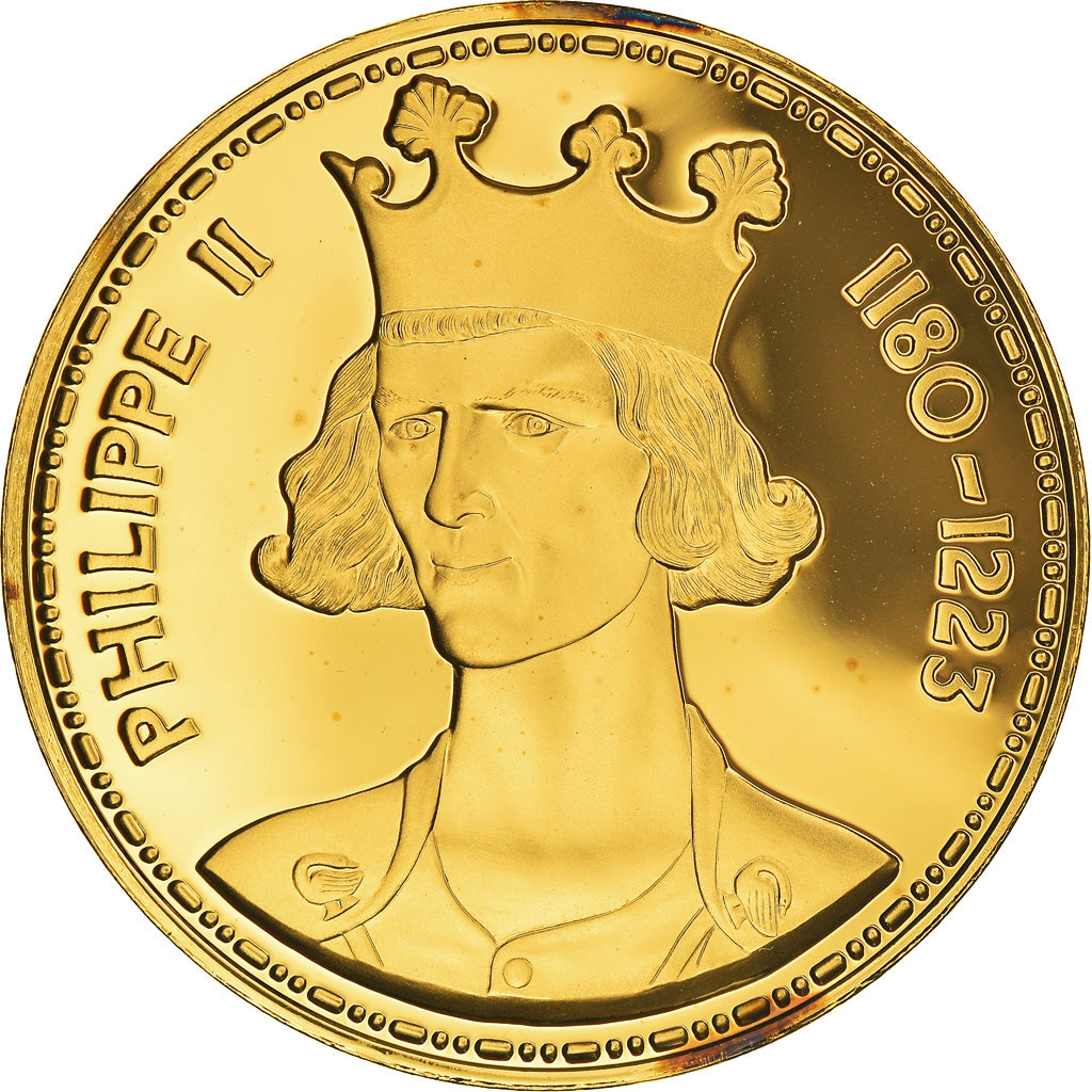 France, Medal, Les Rois de France, Philippe II, History, Proof, MS(65-70)