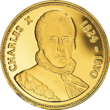 Frankrijk, Medaille, Les Rois de France, Charles X, History, Proof, FDC, Vermeil