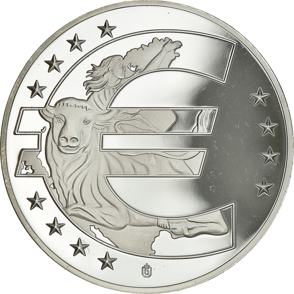 Francia, medaglia, 10 ans de l'Euro, Politics, FDC, Copper Plated Silver