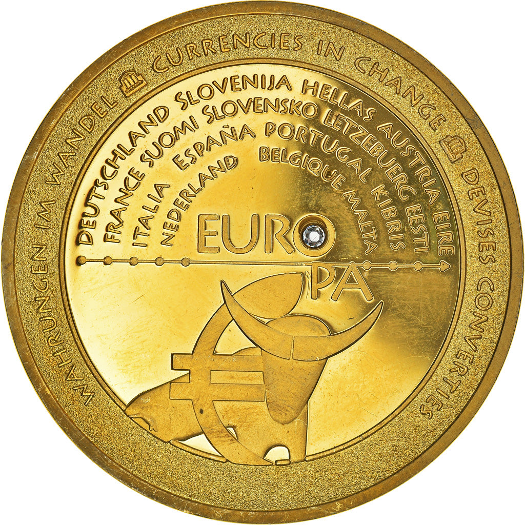 France, Medal, Europa, Devises Converties, MS(60-62), Copper-Nickel Gilt