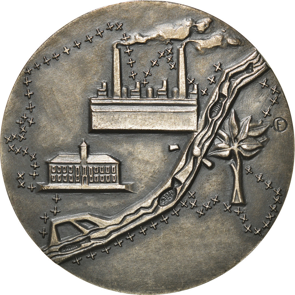 France, Medal, Ville de Trith Saint-Léger, Geography, MS(63), Silver