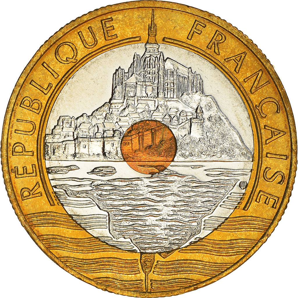 Monnaie, France, Mont Saint Michel, 20 Francs, 1996, Paris, FDC, Tri-Metallic