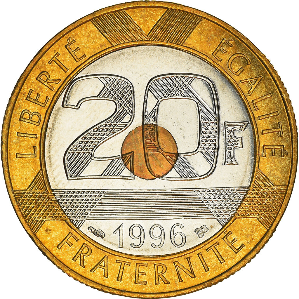 Monnaie, France, Mont Saint Michel, 20 Francs, 1996, Paris, FDC, Tri-Metallic