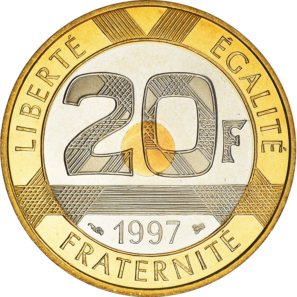 Coin, France, Mont Saint Michel, 20 Francs, 1997, Paris, Proof, MS(65-70)