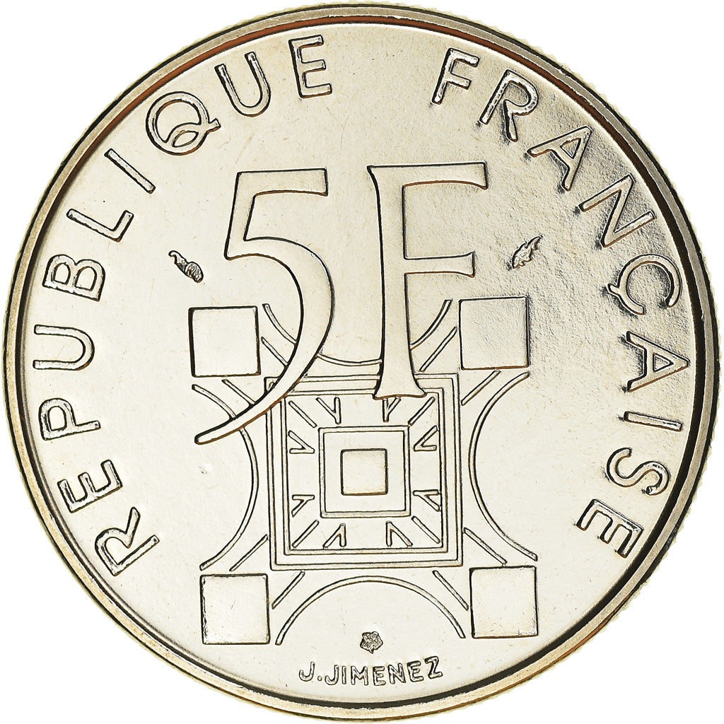 Moneta, Francia, Tour Eiffel, 5 Francs, 1989, Paris, FDC, Nichel, KM:968