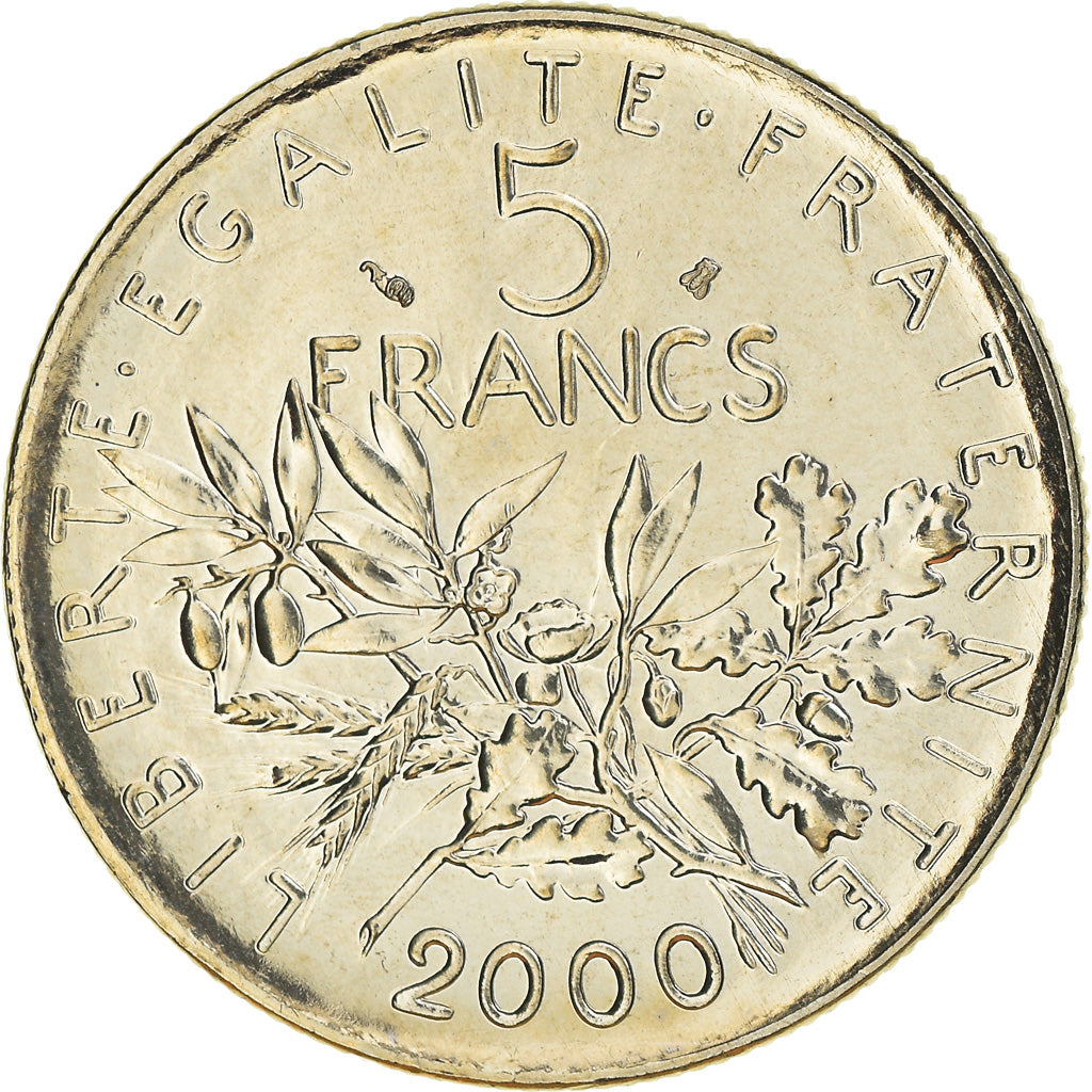 Coin, France, Semeuse, 5 Francs, 2000, Paris, MS(65-70), Nickel Clad