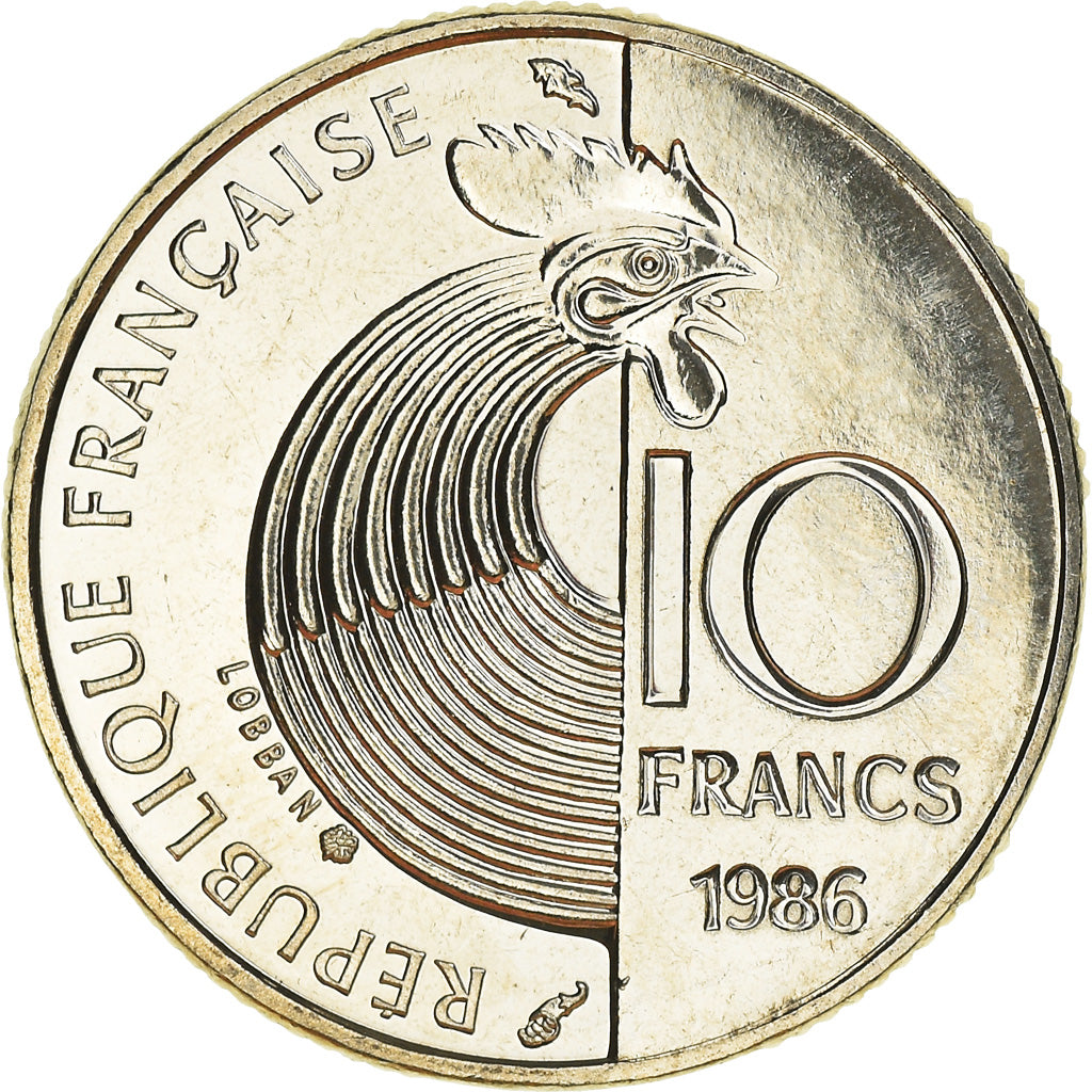 Moneda, Francia, Schumann, 10 Francs, 1986, FDC, Níquel, KM:958, Gadoury:825