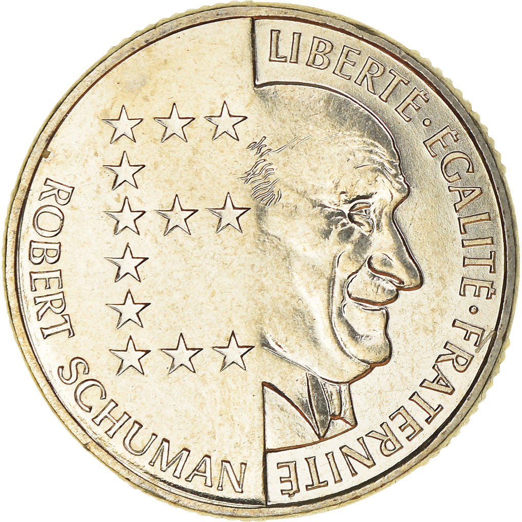 Moneta, Francja, Schumann, 10 Francs, 1986, MS(65-70), Nikiel, KM:958
