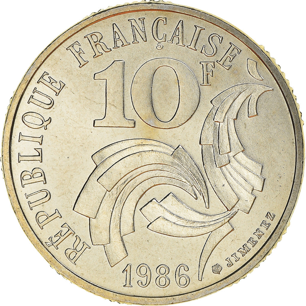 Coin, France, Jimenez, 10 Francs, 1986, Paris, MS(65-70), Nickel, KM:959
