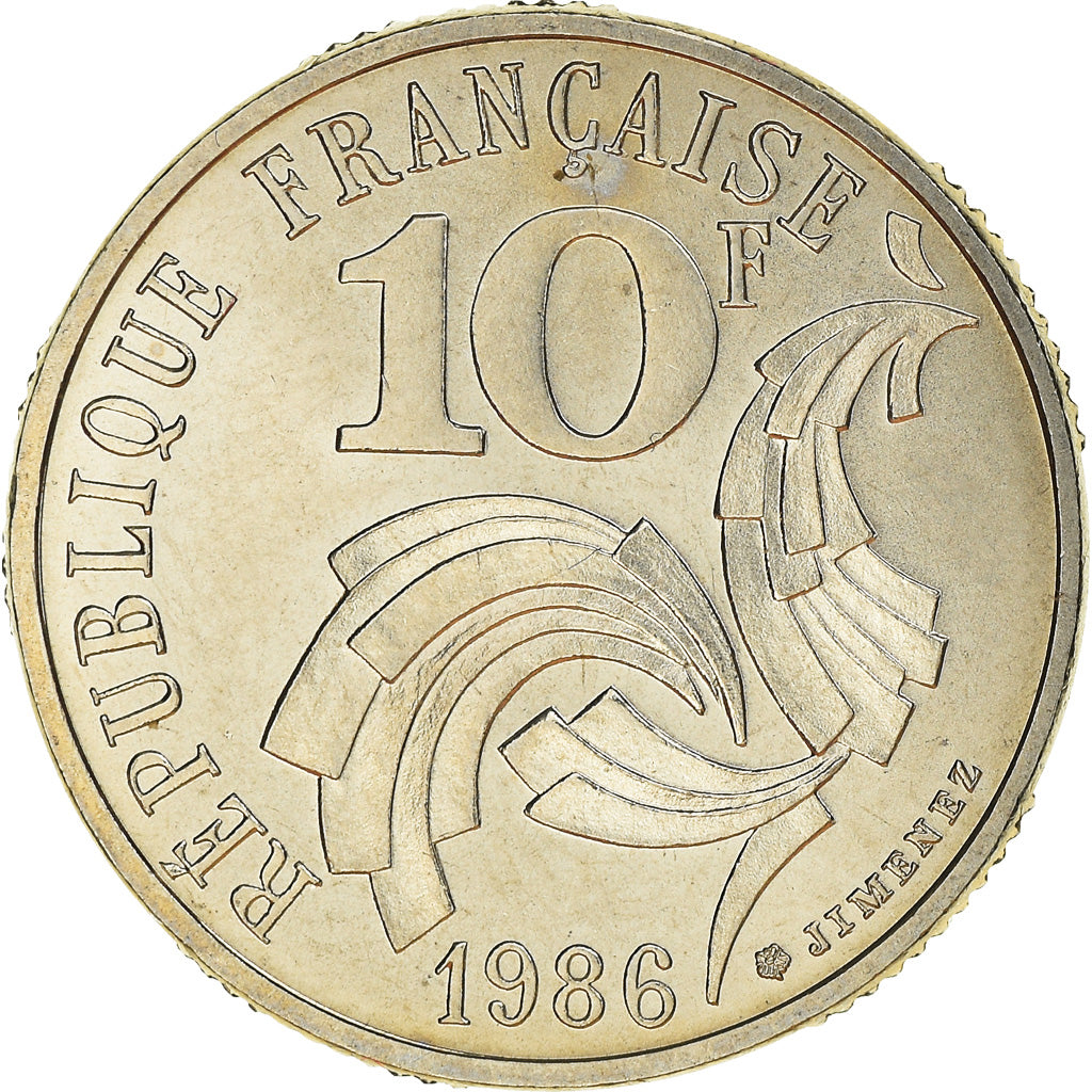 Coin, France, Jimenez, 10 Francs, 1986, Paris, MS(65-70), Nickel, KM:959