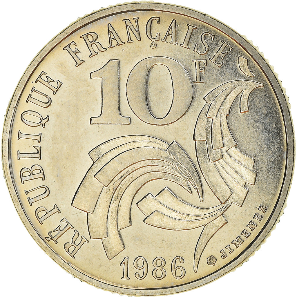 Coin, France, Jimenez, 10 Francs, 1986, Paris, MS(63), Nickel, KM:959