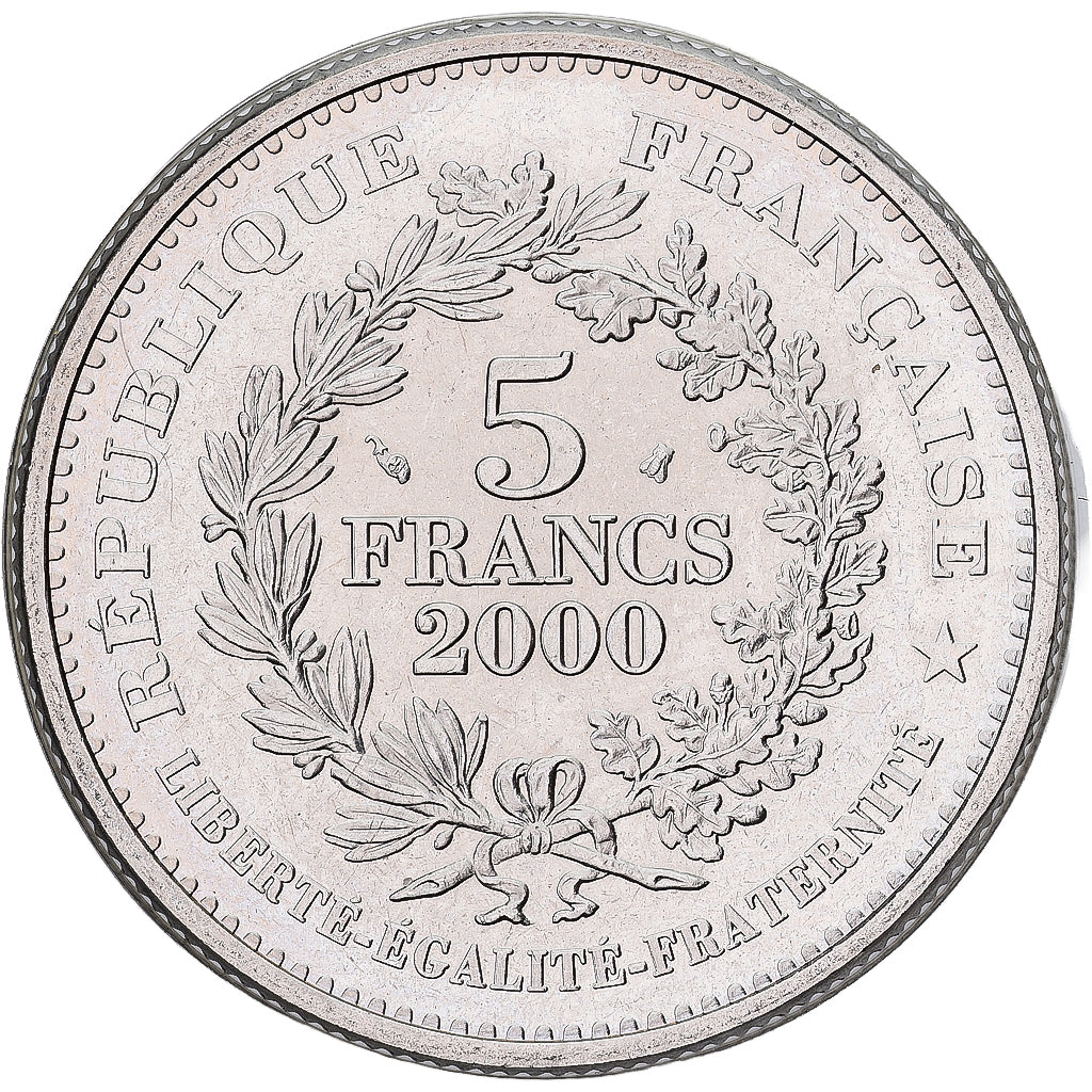 Coin, France, Denier de Charlemagne, 5 Francs, 2000, Paris, MS(65-70)