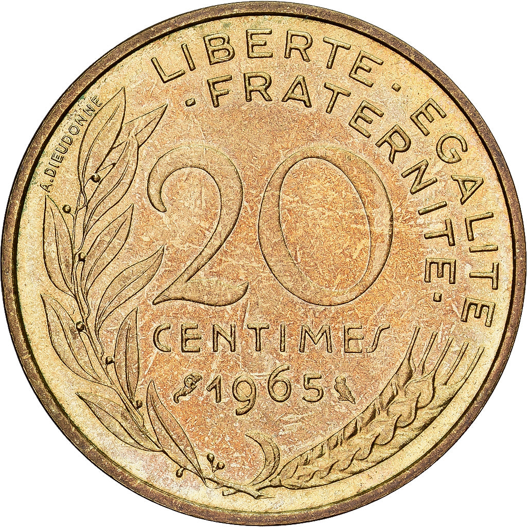 Monnaie, France, Marianne, 20 Centimes, 1965, Paris, SPL+, Bronze-Aluminium