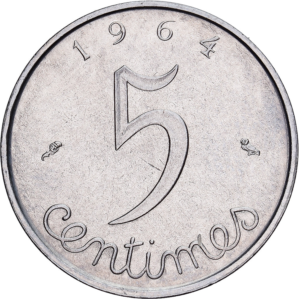 Coin, France, Épi, 5 Centimes, 1964, Paris, MS(63), Stainless Steel, KM:927
