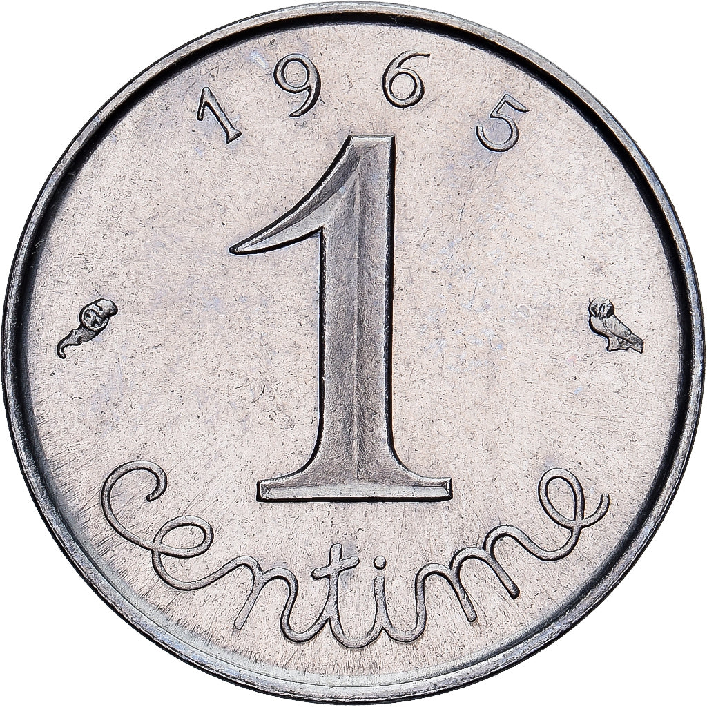 Moneta, Francja, Épi, Centime, 1965, Paris, MS(64), Stal nierdzewna, KM:928