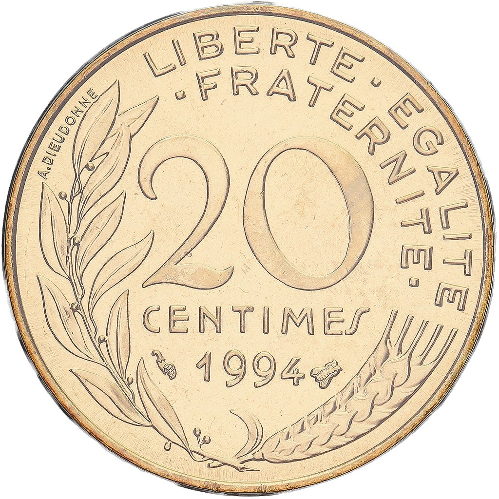 Coin, France, Marianne, 20 Centimes, 1994, Paris, MS(65-70), Aluminum-Bronze