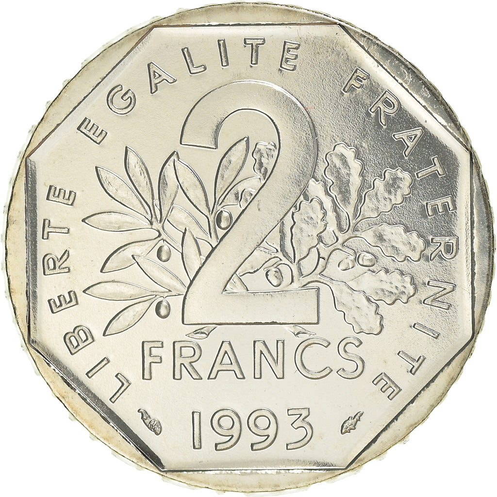 Moneda, Francia, Semeuse, 2 Francs, 1993, Frappe médaille, FDC, Níquel