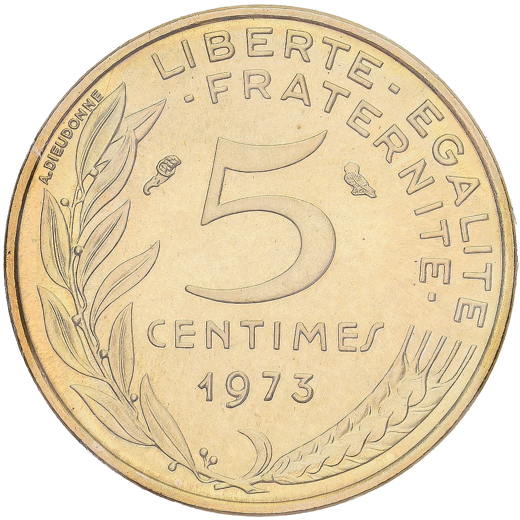 Coin, France, Marianne, 5 Centimes, 1973, Paris, FDC, MS(65-70)