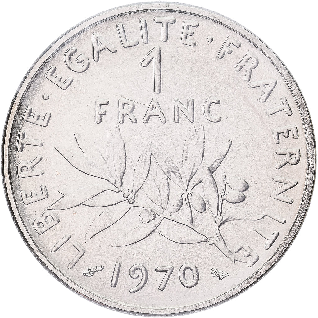 Moneta, Francia, Semeuse, Franc, 1970, Paris, FDC, Nichel, KM:925.1, Gadoury:474