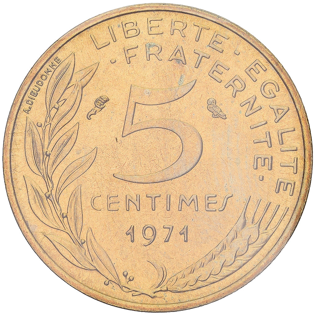 Monnaie, France, Marianne, 5 Centimes, 1971, Paris, FDC, Bronze-Aluminium