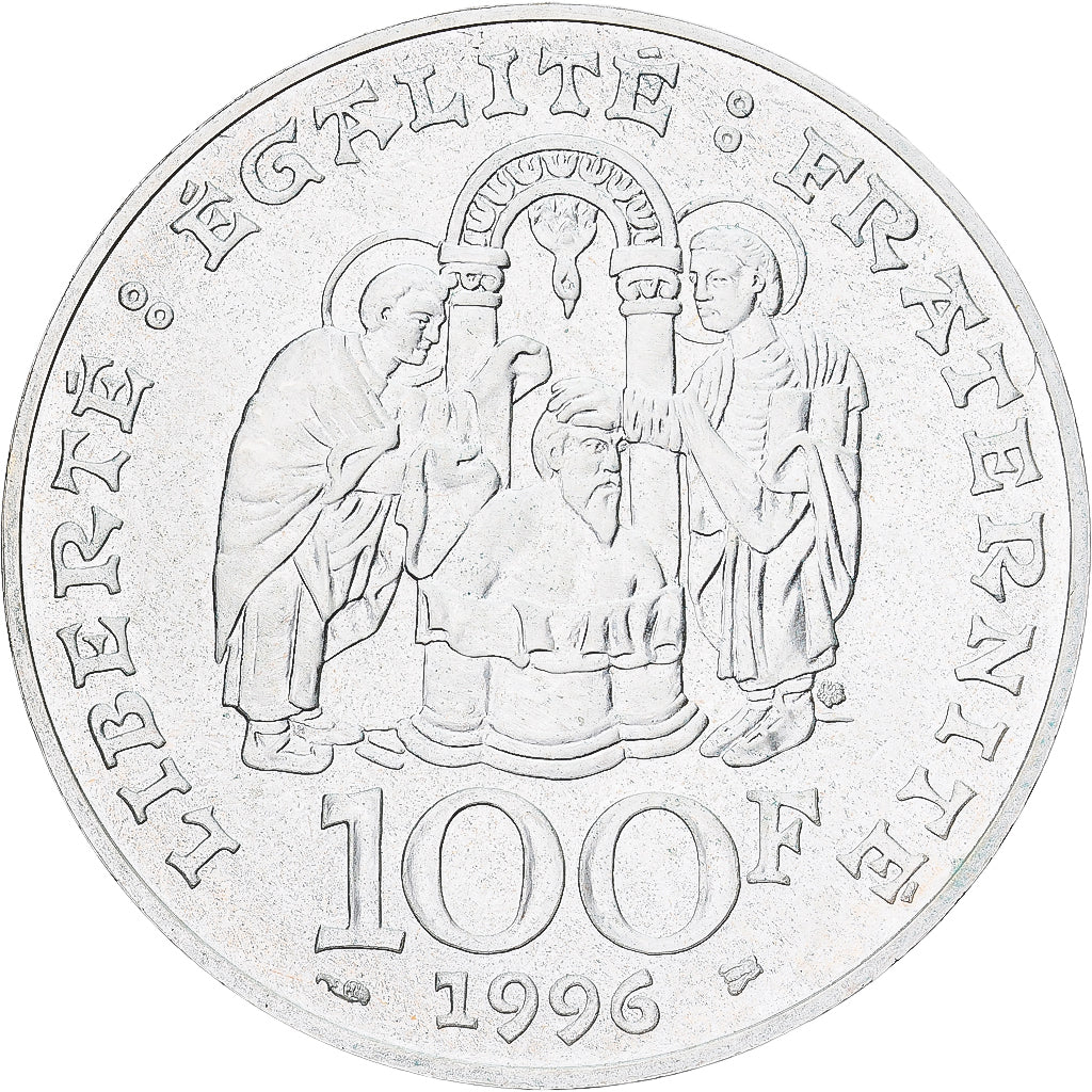 Coin, France, Clovis, 100 Francs, 1996, MS(65-70), Silver, KM:1180, Gadoury:953