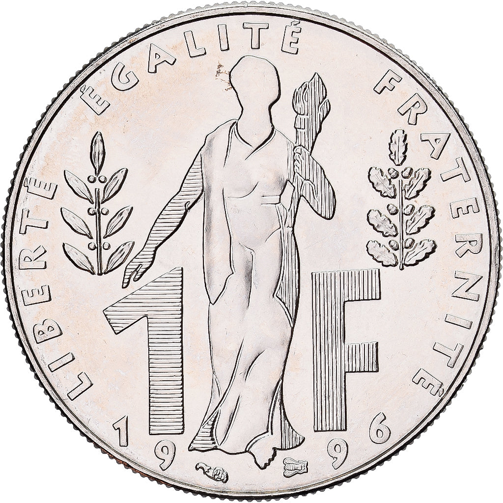 Coin, France, Jacques Rueff, Franc, 1996, Paris, MS(65-70), Nickel, KM:1160