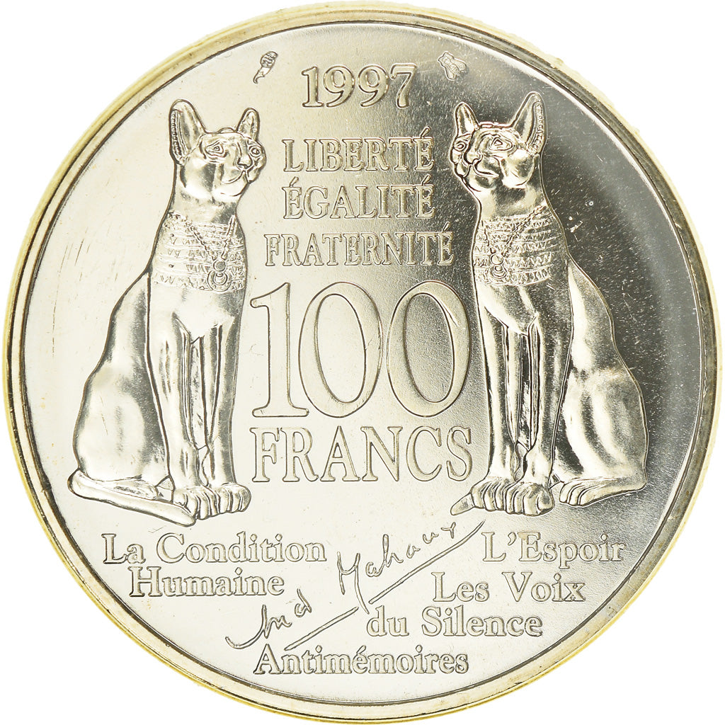 Coin, France, André Malraux, 100 Francs, 1997, MS(65-70), Silver, KM:1188