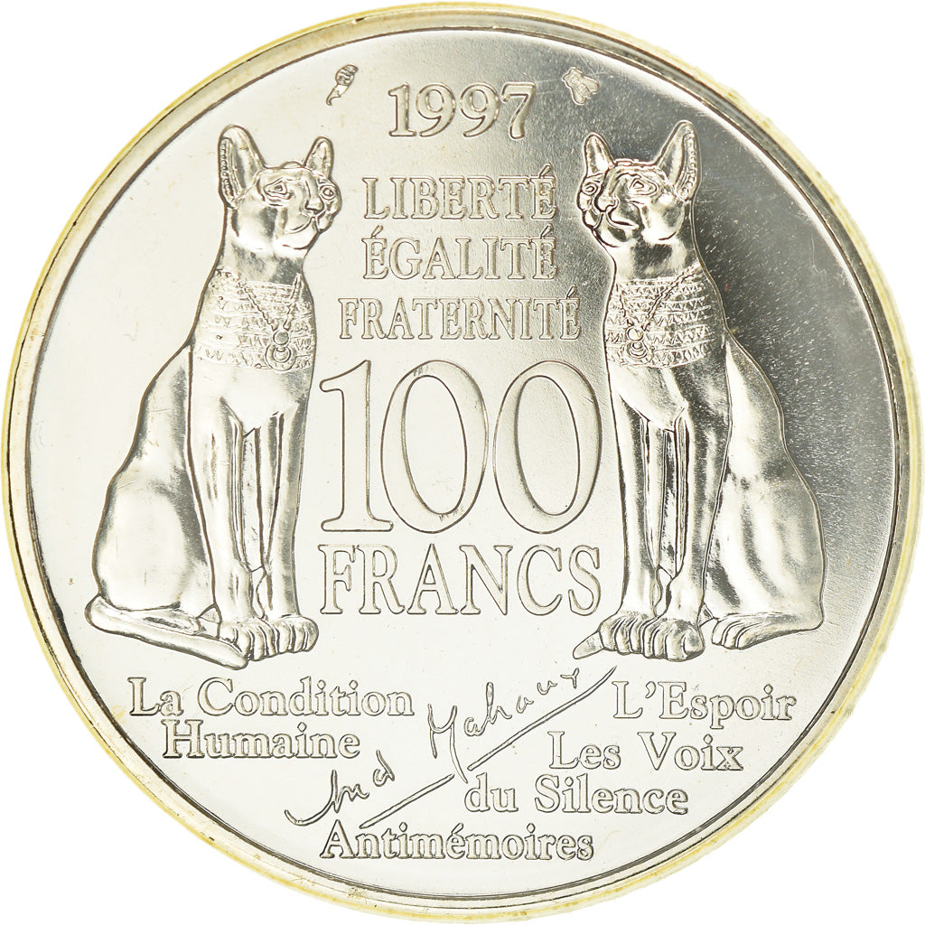 Coin, France, André Malraux, 100 Francs, 1997, MS(65-70), Silver, KM:1188